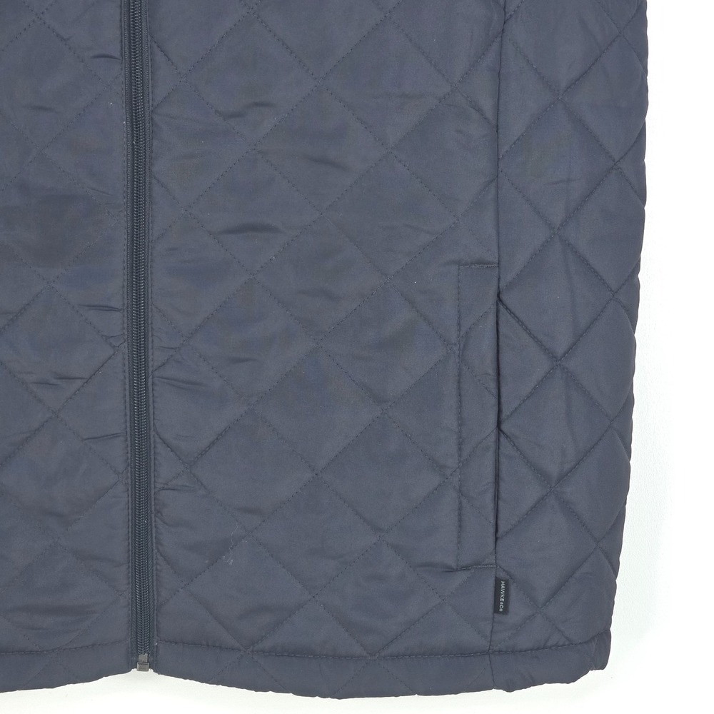 Hawke & Co Quilted Puffer Vest Men's Large Gray Performance Full Zip Cozy Preppy - Picture 12 of 16